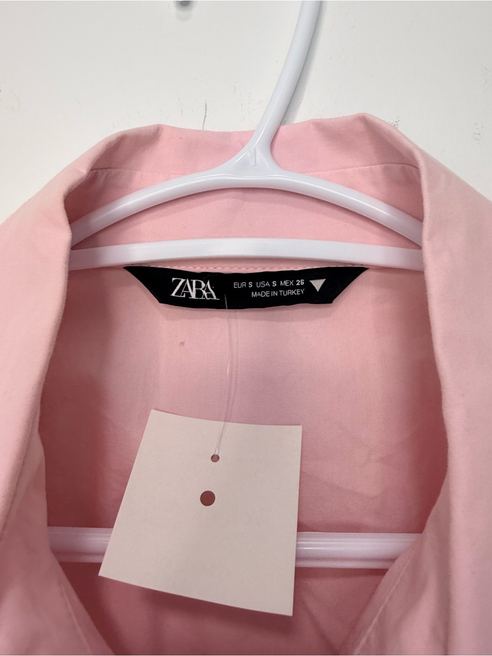 ZARA POPLIN DRESS WITH GATHERED DETAIL PINK 100% COTTON SIZE small - Picture 11 of 16